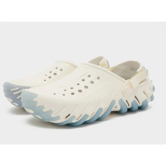 CROCS Unisex Echo RO Clog Sandals Size M6/W8 White/Blue Lightweight NEW - Picture 1 of 8
